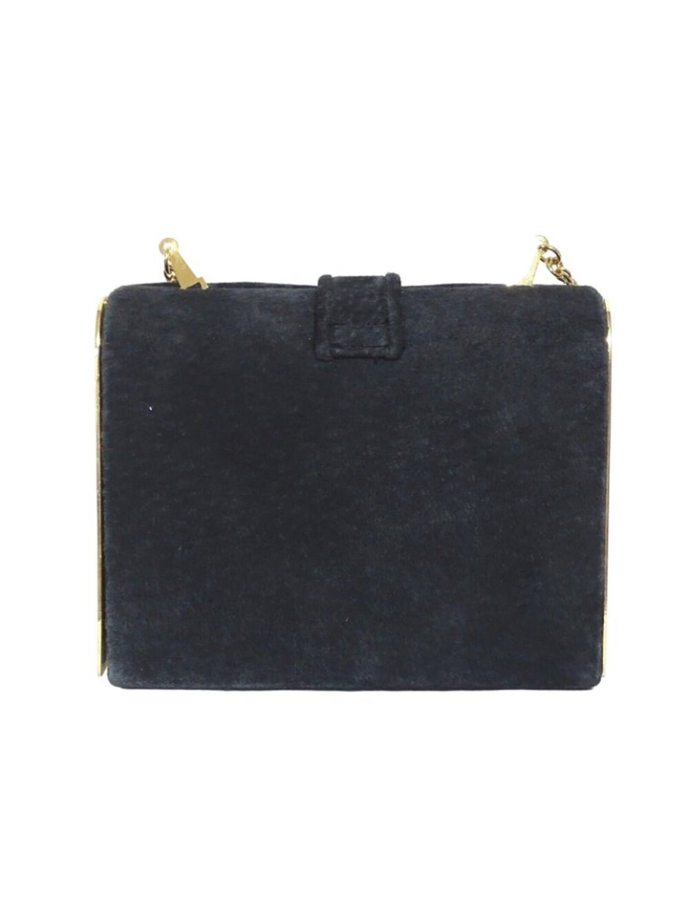 Vintage 50s 60s Ande Purse Crossbody 5x6 Formal Party Black Chain Strap - Picture 2 of 7